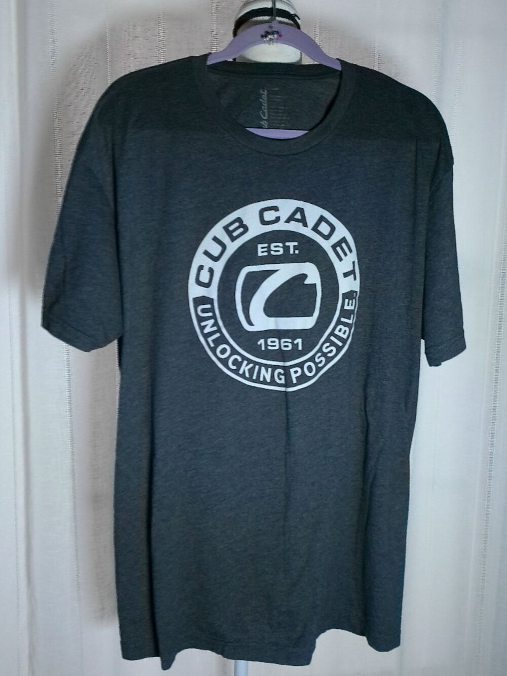 CUB CADET Men's Short Sleeve Crew Neck Dark Gray WlLight Gray Logo Tee XXL